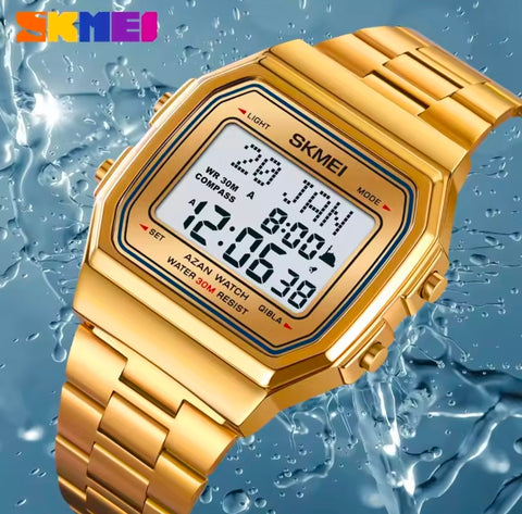SKMEI Muslim Prayer Qibla Hijri Islamic Digital Waterproof Wrist Watch