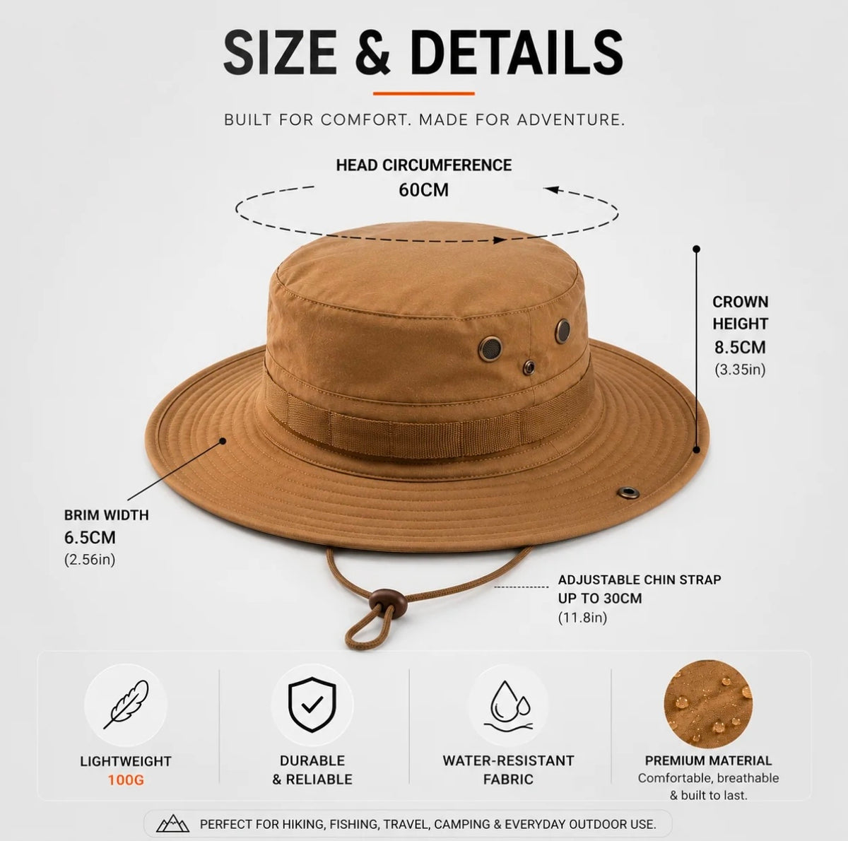 Henschel Men's Aussie Hunting Hat Round Hat  Brown