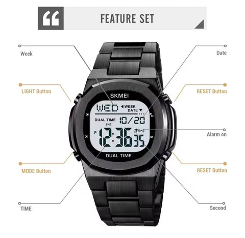 Skmei 2004 Prayer times  Mens Waterproof Electronic Sport Watch