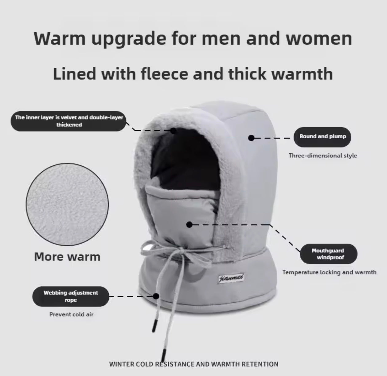 Winter Windproof Full Face Cover and Neck Insulation Cover, Suitable for Winter Sports, Skiing