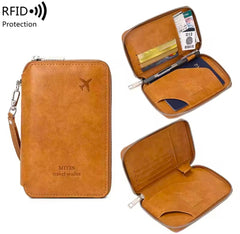Passport Wallet Cover RFID Blocking Card Holder Zipper (best for gift)