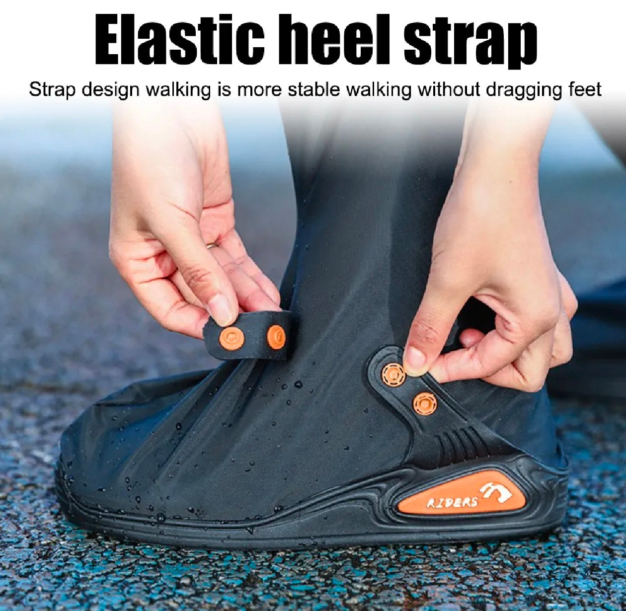 Premium Waterproof Rain Boot Shoe Cover with Zipper & Reflector, for Women & Men
