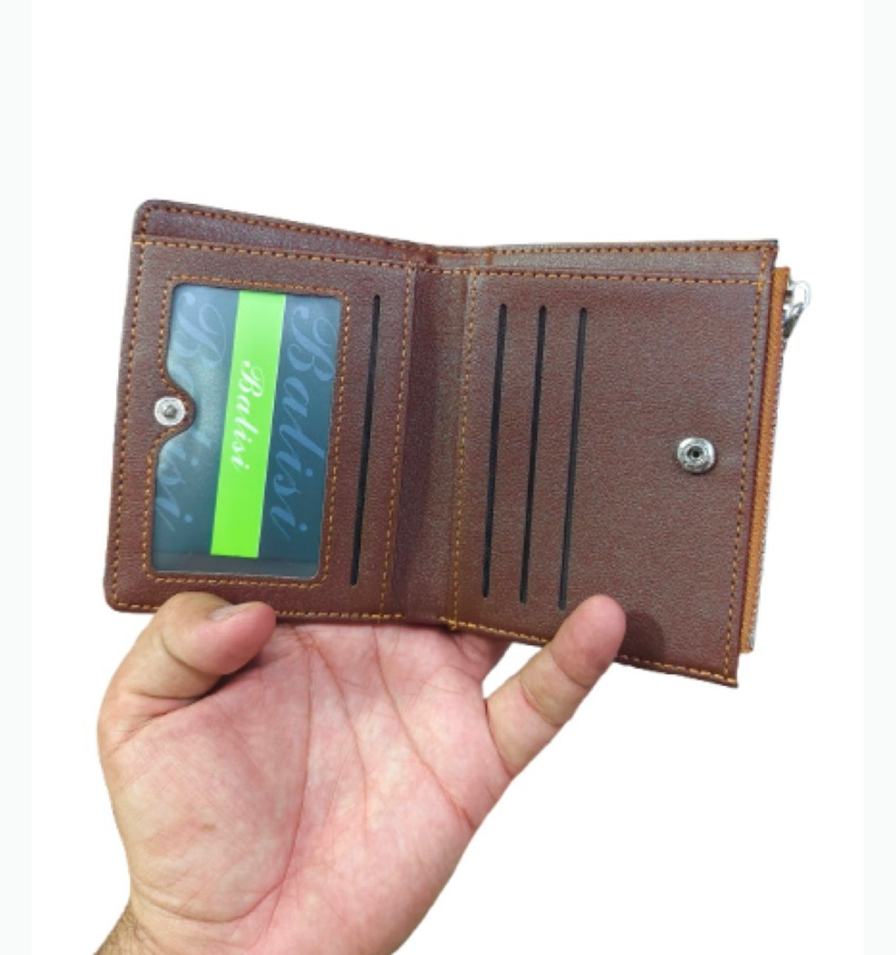 Og Balisi Style Zip Wallet, PU Leather Short pocket Wallet
