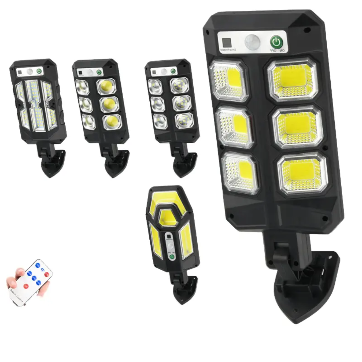 Solar Lights 192 COB Motion Sensor Lights Waterproof 3 Modes with Remote Control