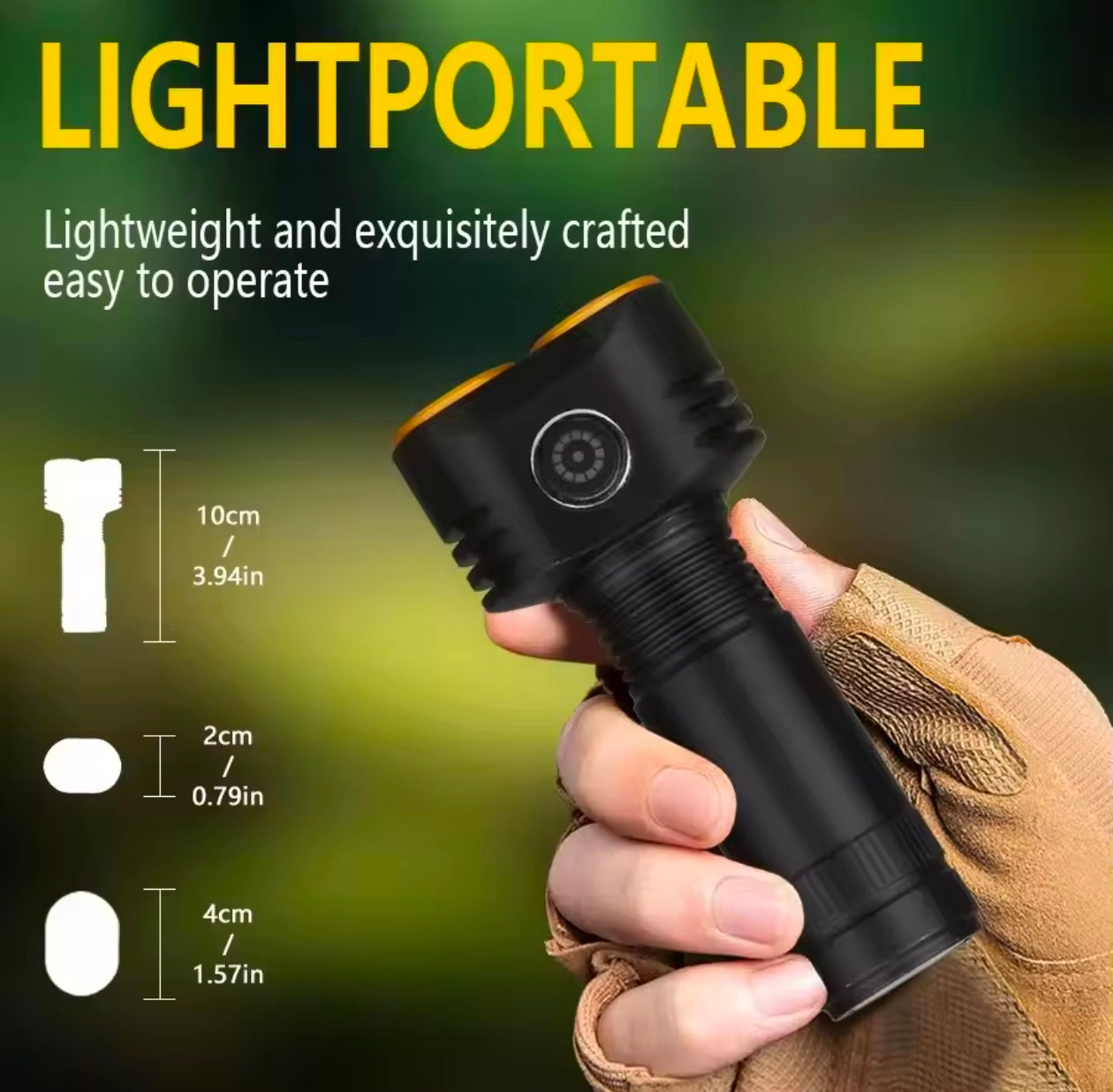 Hiking Camping Mini Torch 6 LED Flashlight TYPE-C Rechargeable