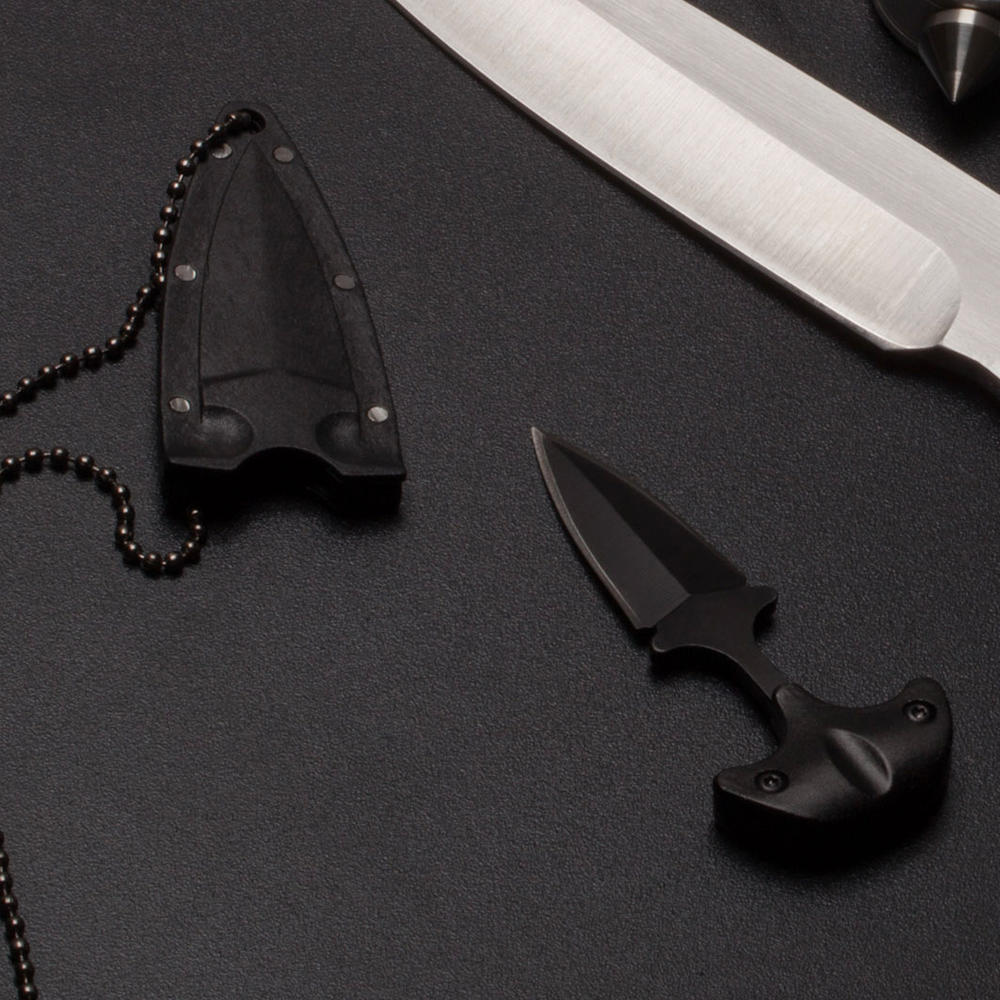 Black Dagger Push Knife Necklace
