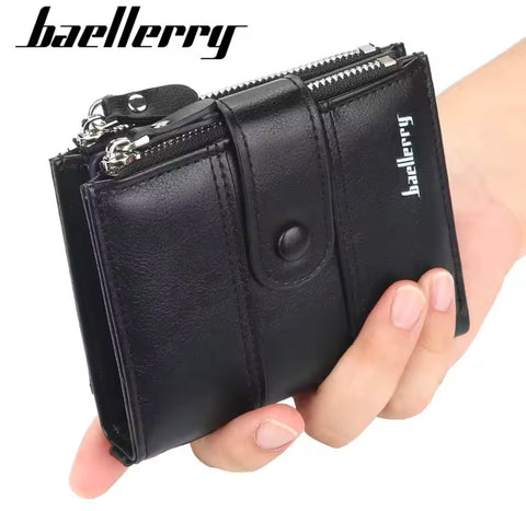 Cow Leather Kavi Vintage Short Zipper Wallet