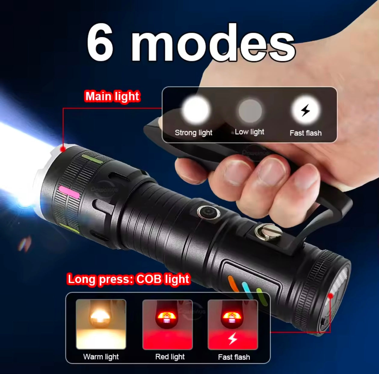 3000M Ultra Zoomable Torch with 18650 Lithium Betteries