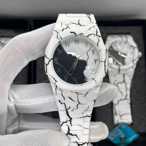 Polycarbonate Marble Arabic Double Dial aura watch 30% OFF