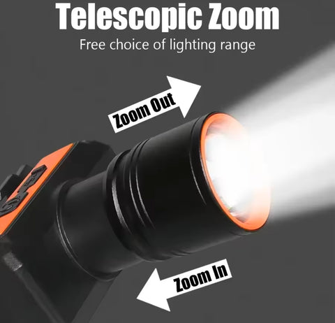 Long Range Japani Zoomable Headlight With Powerfull Led Torch Rechargeable 18650