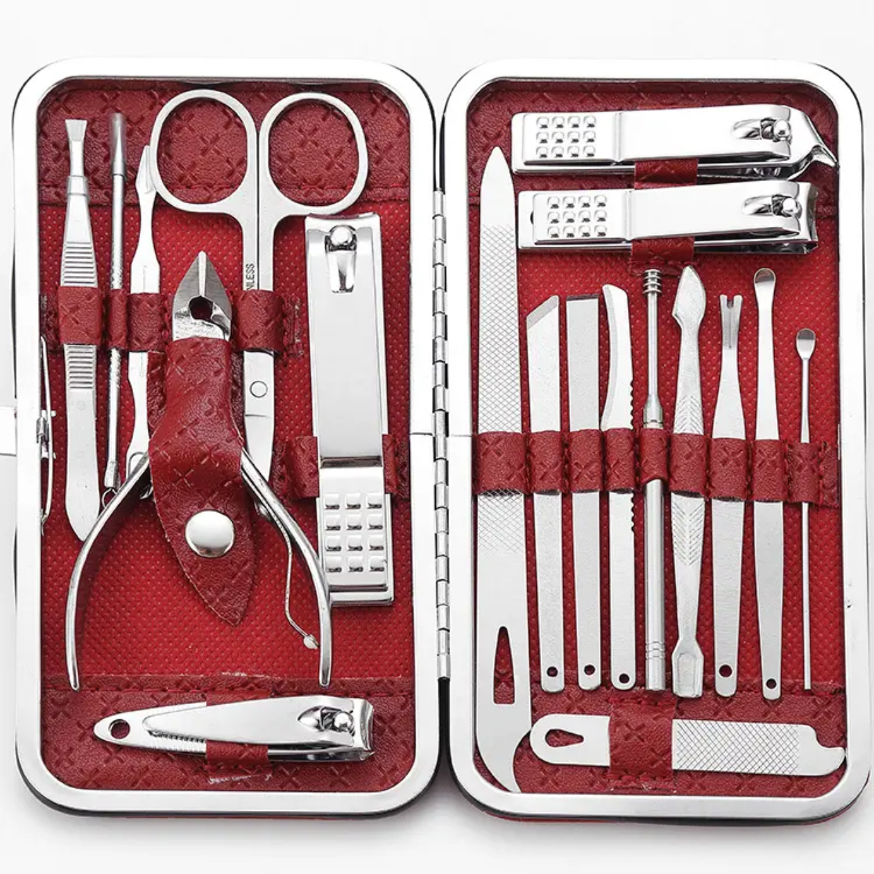 19 Pcs Set of Nail Clipper Kits Stainless Steel Manicure Pedicure Tools
