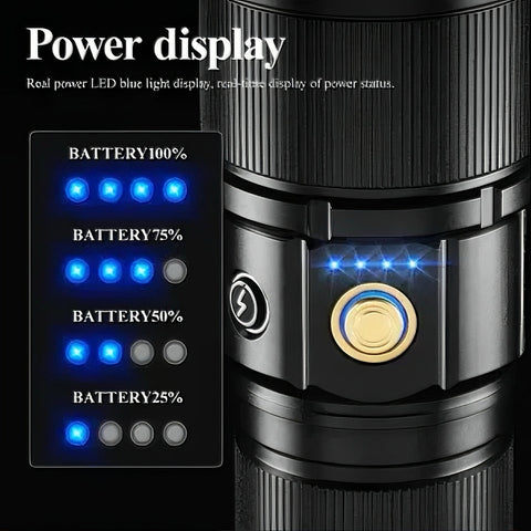 Ultra Powerfull Flashlight COBA CB-B54-2 Torch 28,800mAh Battery