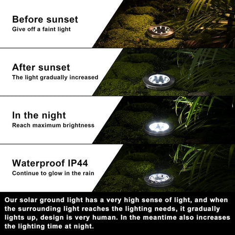 4pcs 8LED Solar Decoration Light Outdoor Garden Solar Underground Light