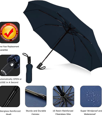 Foldable imported Windproof double Layer umbrella