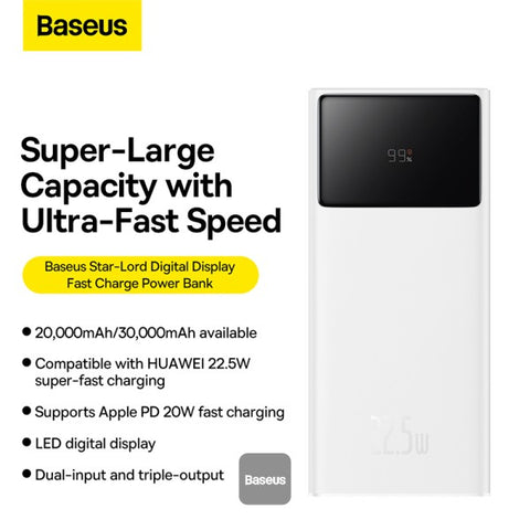 Baseus Super Fast Power bank 20000mAH 22.5W Star Lord Digital Display Fast Charger