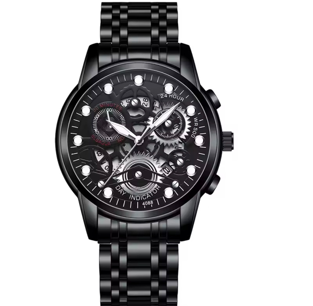 Skeleton Stainless Steel Luxury Trendy Quartz Watch
