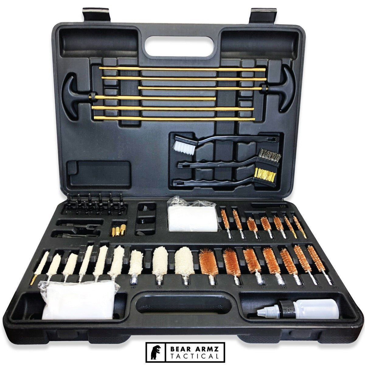 Universal Gun Cleaning Kit Hunting Handgun Shot Gun Cleaning Kit for All Guns with Case Travel Size Portable Metal Brushes