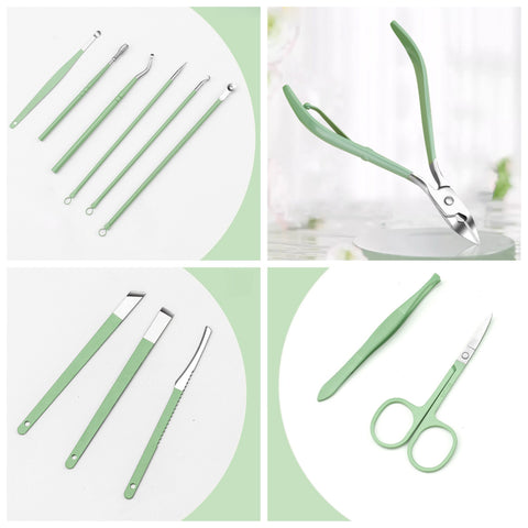 22Pcs Manicure Nail Clipper Cutter Care Pedicure Dead Skin Pliers Tools With Case