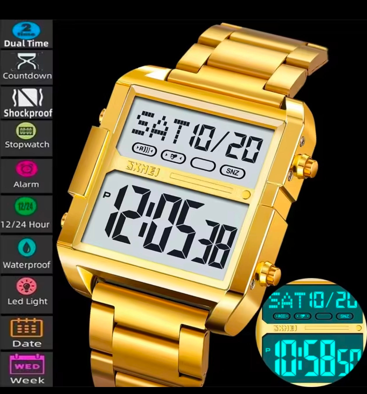 Skmei 2299 Digital Sports Watch – Dual Time Waterproof