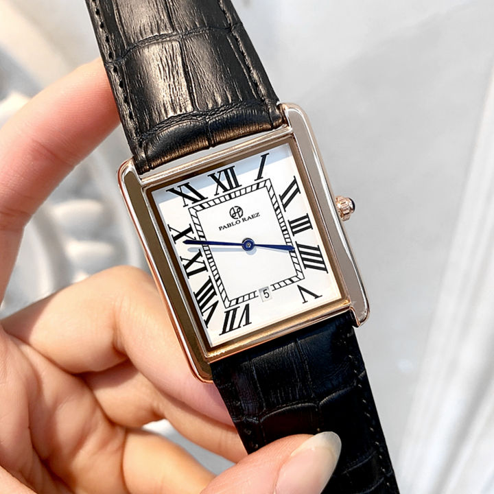 Elegant Business Square Quartz Timepiece with Calendar – Waterproof Fashion Gift for Him