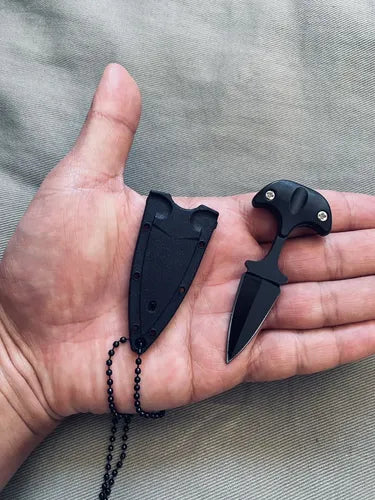 Black Dagger Push Knife Necklace