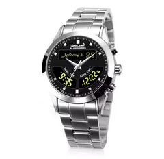 Alfajar Alharmeen prayer Azan Stainless Steel watch Qibla Muslim Watch