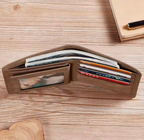 Masland Men's Short Ultra-Thin Leather Wallet Multi-Card Slot