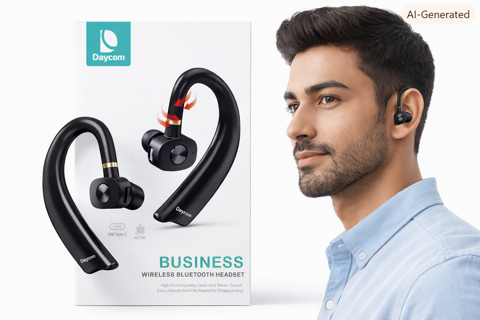 Generic Daycom Wireless ANC Active Noise Cancelling Headphone Headset