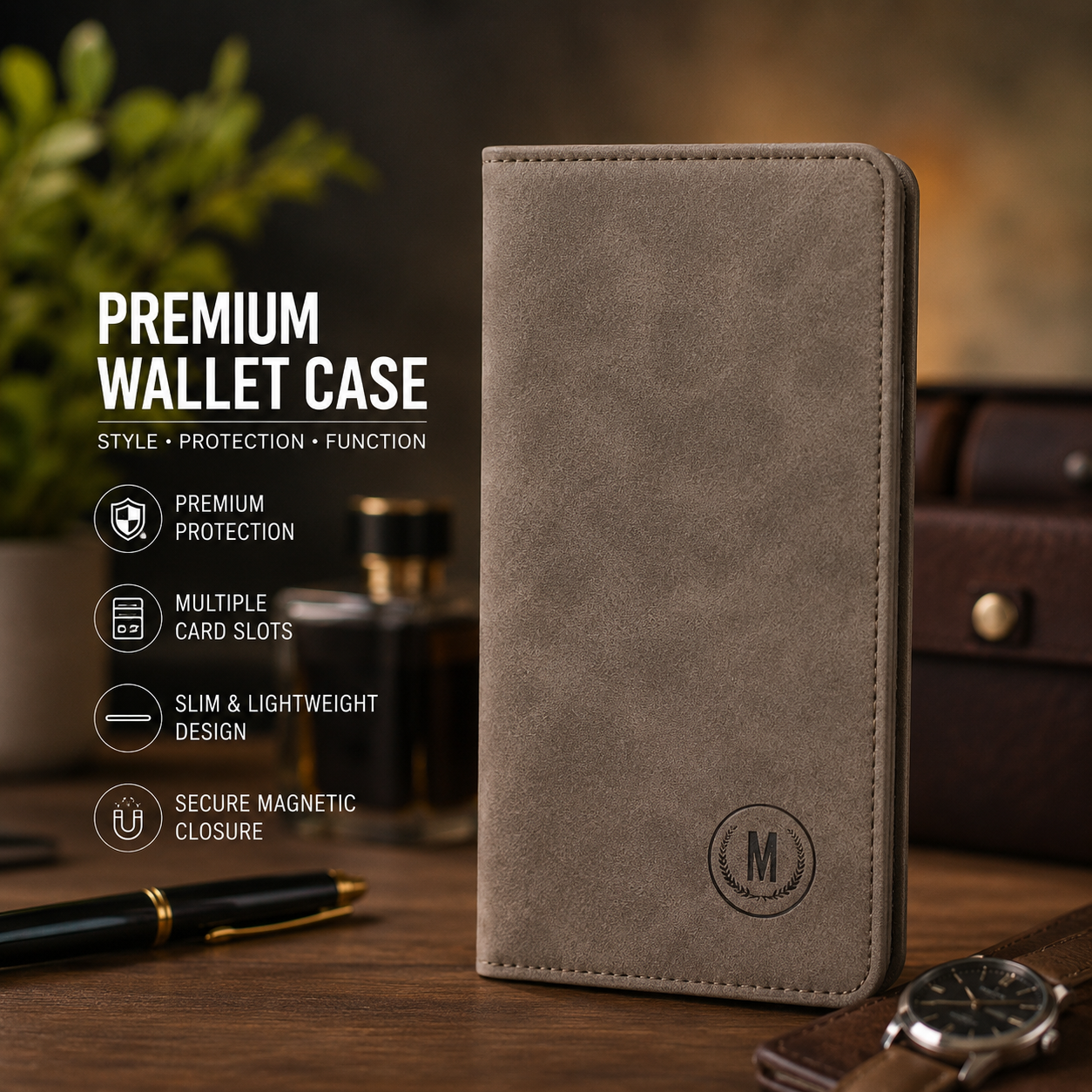 Luxury Leather Frosted Long Wallet