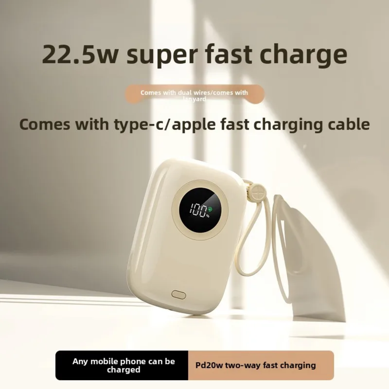 10000mah PD Super Fast 22.5W Fast Charging with Flash Light