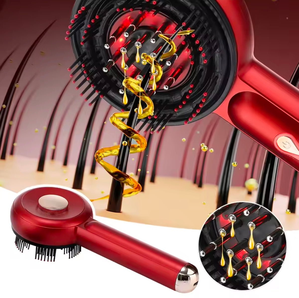 Electric Scalp Head Massage Comb 660nm Light Hair Growth Comb Hair Brush