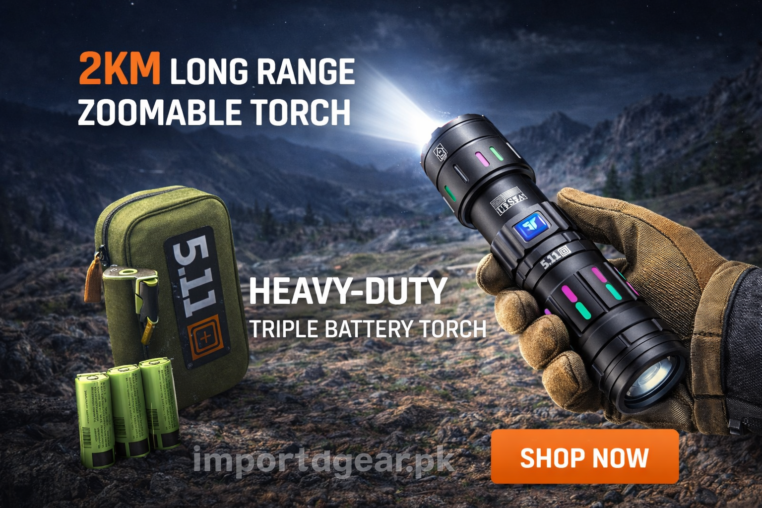 2km 5.11 Digital alloy aluminum High beem Led Flashlight 5.11 Digital