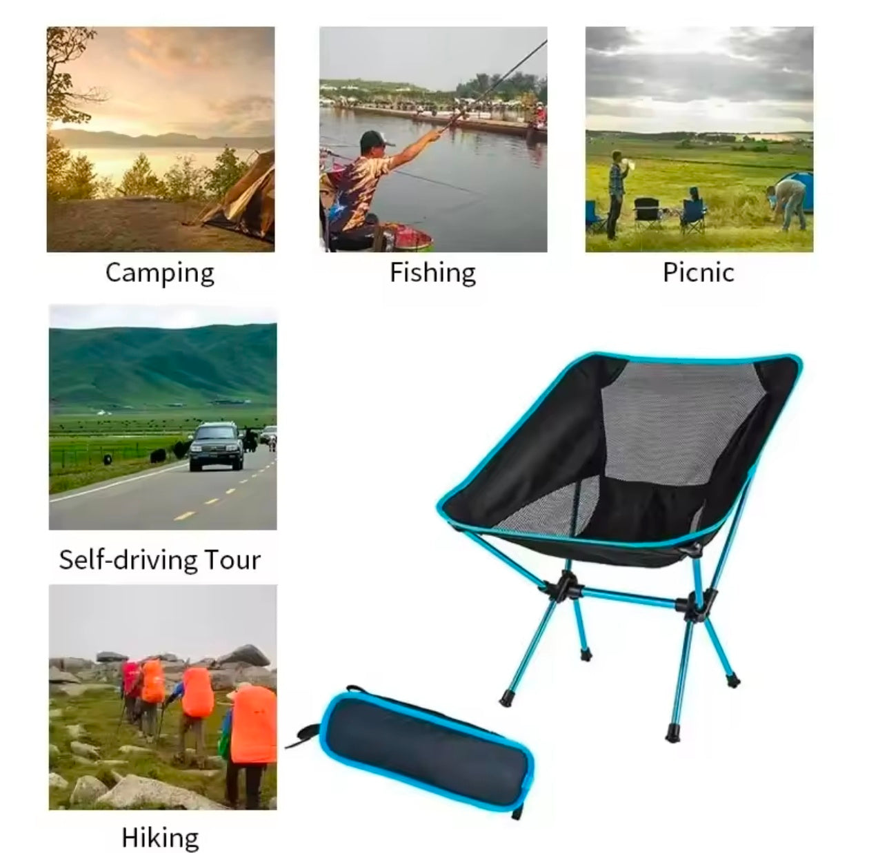 Tactical Outdoor Portable Folding Chair Beach Chairs for BBQ Travel Beach Hiking Picnic Seat Easy to Carry
