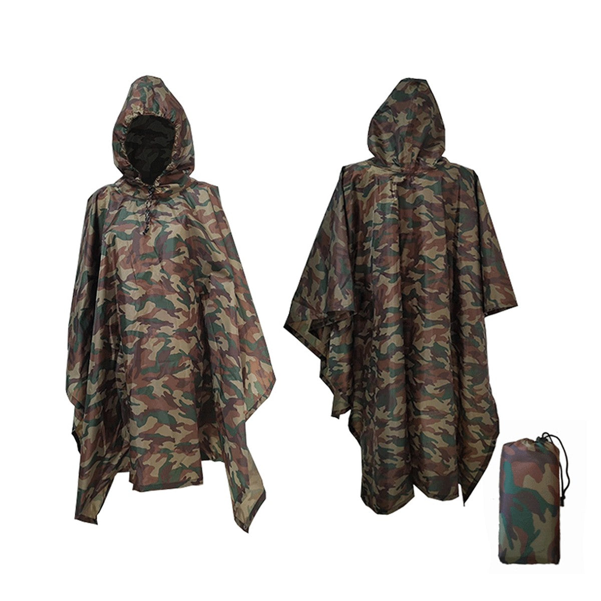 Hooded Rain Poncho Waterproof Raincoat Jacket
