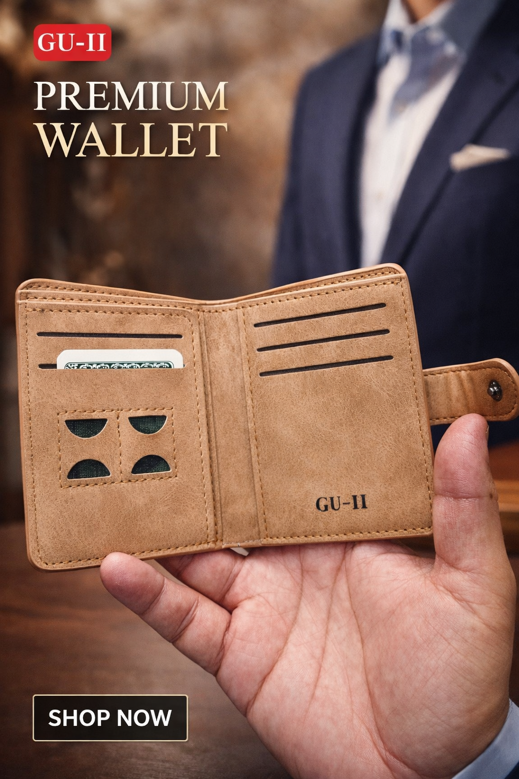 Slim PU Stylish Lightweight Casual Wallet & Card Holders
