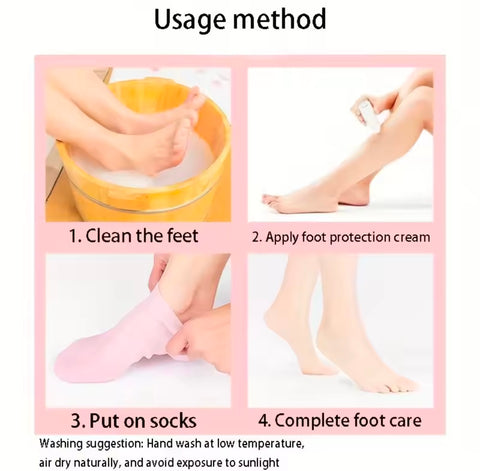 Spa Massage Silicone Moisturizing Foot Socks Remove Dead Skin Anti Cracking Anti-drying Foot Care Socks Reusable Pain Relief