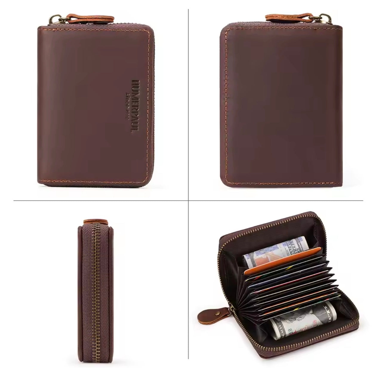 KAVIS 100% Genuine Leather Multi Card Slot Wallet