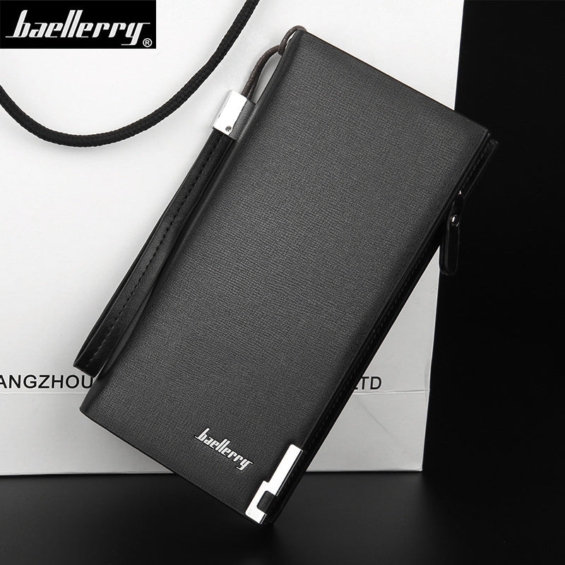 Baellerry Geniune Leather Long wallet Large Capicity Zipper mobile pocket Cards cash slots