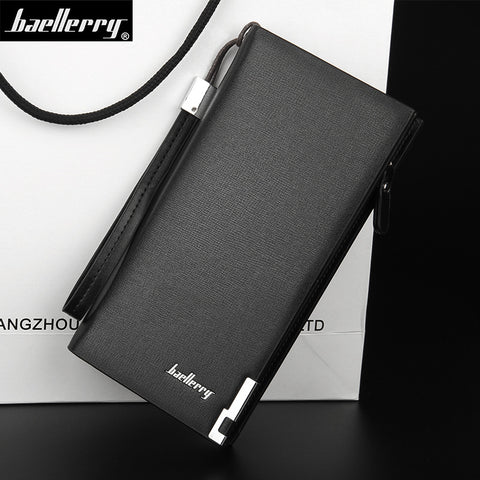 Baellerry Geniune Leather Long wallet Large Capicity Zipper mobile pocket Cards cash slots