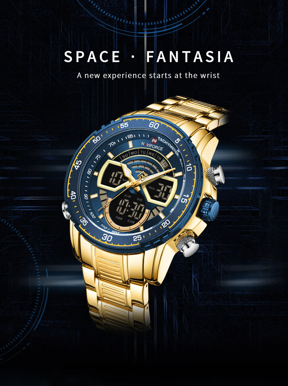NAVIFORCE Fashion Men's Luxury DUAL time Quartz Watch