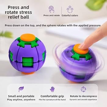 Colorful 3D Printed Press Fidget Spinner Ball
