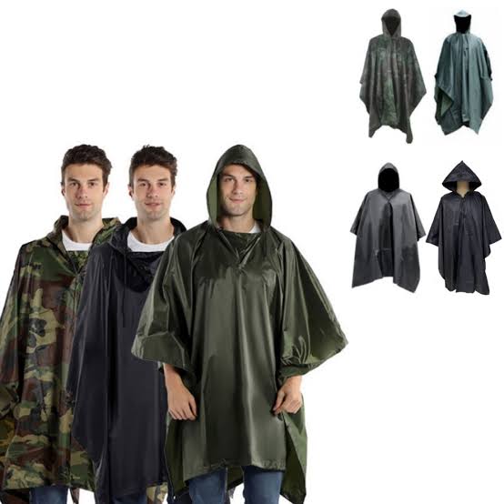 Hooded Rain Poncho Waterproof Raincoat Jacket