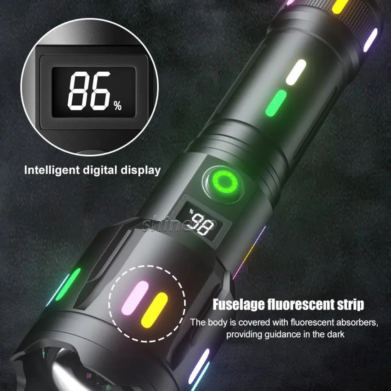 COBA Powerful Bright Spotlight LED Flashlight With Fluorescent Absorbing