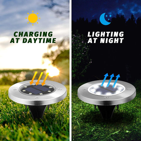 4pcs 8LED Solar Decoration Light Outdoor Garden Solar Underground Light