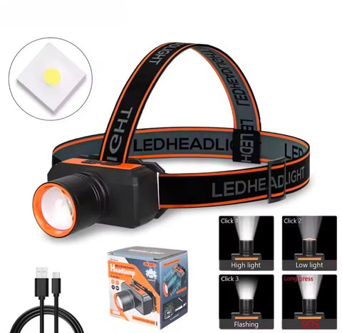 Long Range Japani Zoomable Headlight With Powerfull Led Torch Rechargeable 18650