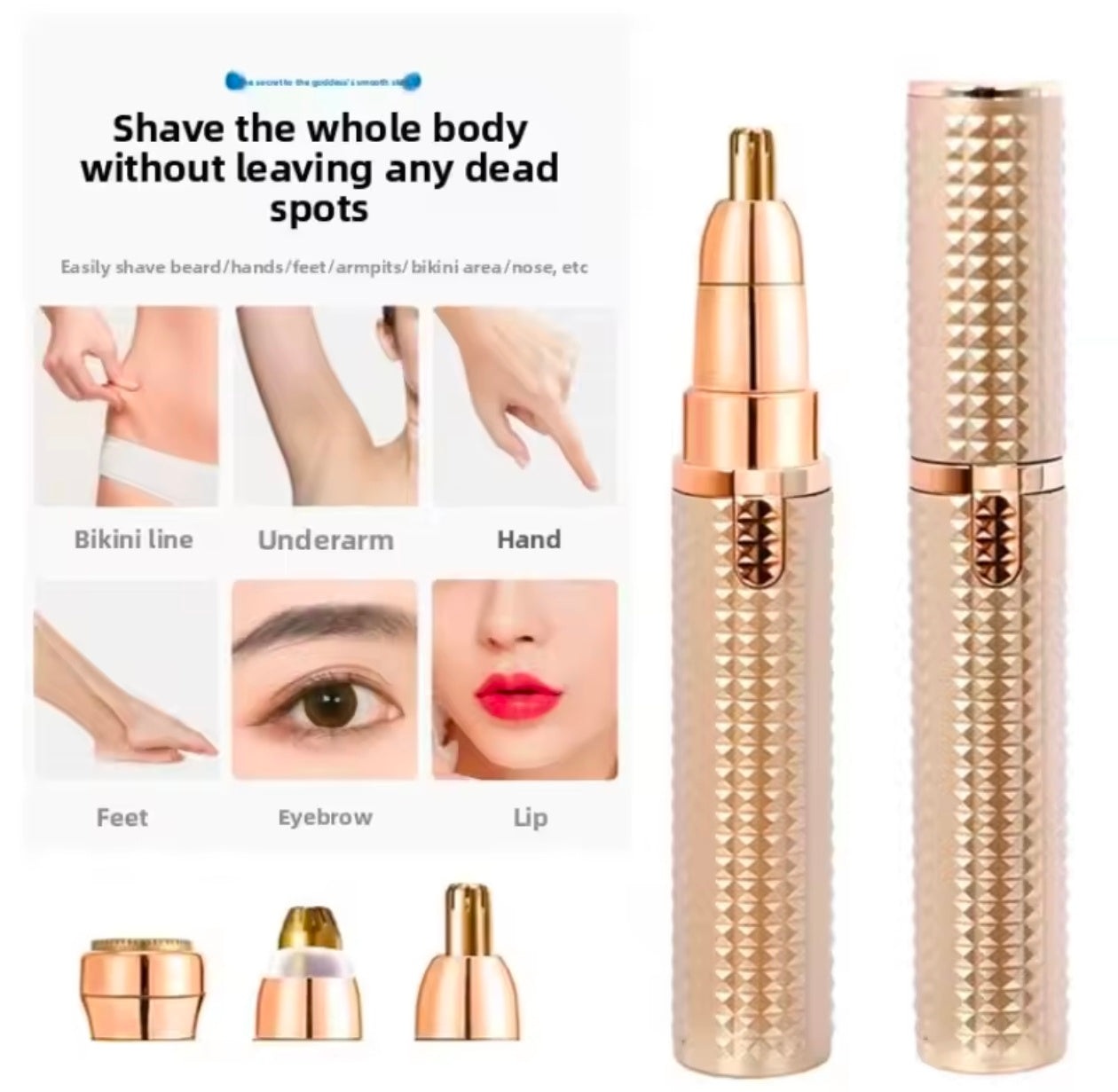 Portable 3 IN 1 Women's Electric Epilator Hair Remover