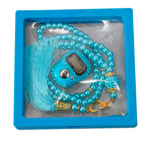 Tasbeeh Counter 2 Pcs Zikr Ring Electronic Digital Finger Digital Stone Coated Ring Rosary Tasbeeh Counter