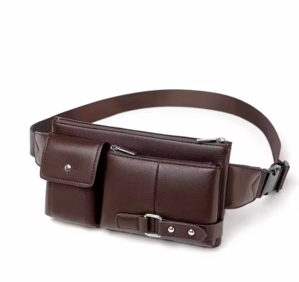 Vintage Leather Business Shoulder Bag Travel Sports Outdoor Sling Pack