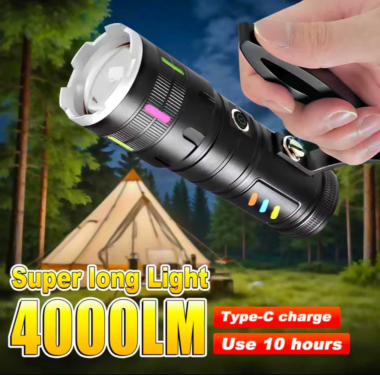 3000M Ultra Zoomable Torch with 18650 Lithium Betteries