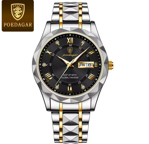 Stainless Steel Men's Fashion Watch  50M Waterproof Luminous
